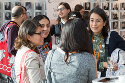 OpenCon participats during a break in the Einstein Lobby